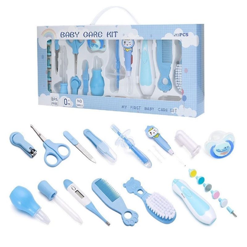 MUNDO BEBE - Kit Aseo Bebe enfermeria 20 piezas Lima Eléctrica azul