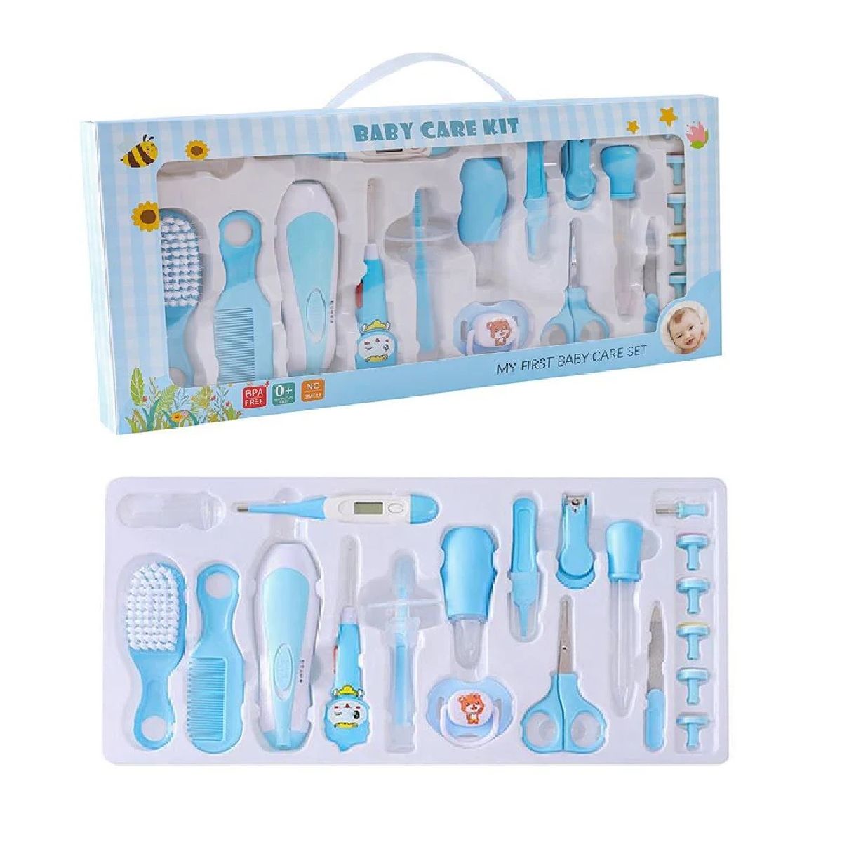 MUNDO BEBE - Kit Aseo Bebe enfermeria 20 piezas Lima Eléctrica azul