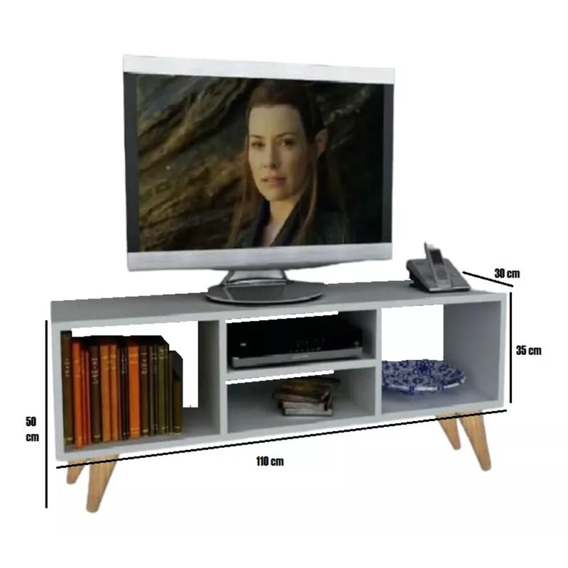 GENERICO - Mueble Televisión 110cm Mesa Tv Centro De Entretenimiento Blanco