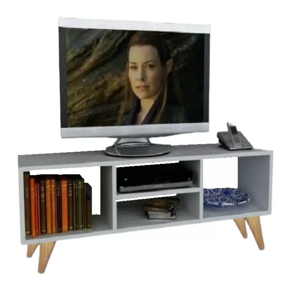 GENERICO - Mueble Televisión 110cm Mesa Tv Centro De Entretenimiento Blanco