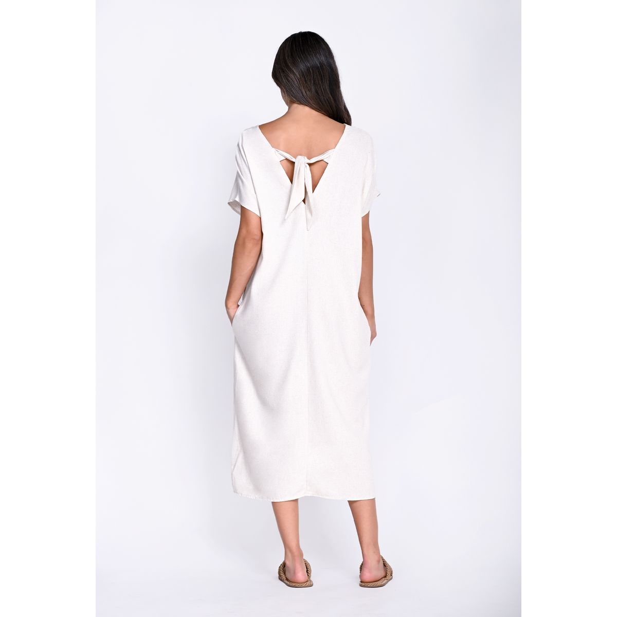 BELIFE - Vestido largo de Lino