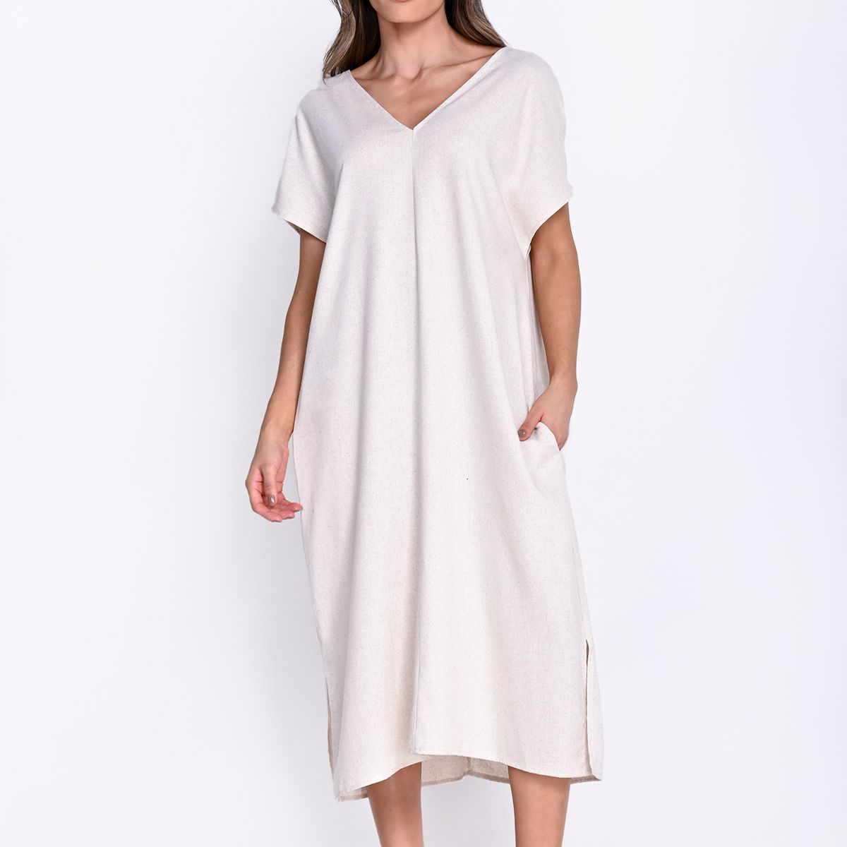 BELIFE - Vestido largo de Lino