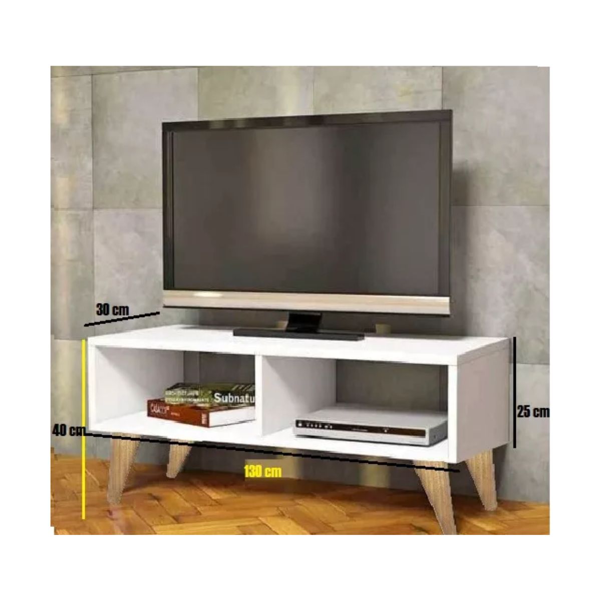 GENERICO - Mesa Tv  Centro De Entretenimiento Mueble Televisión 130cm Blanco