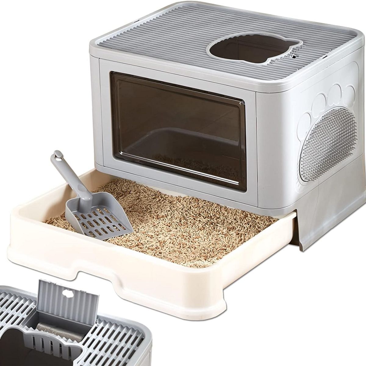 GENERICO - Arenero Para Gato Pala Ventilación Bandeja Retractil hogar