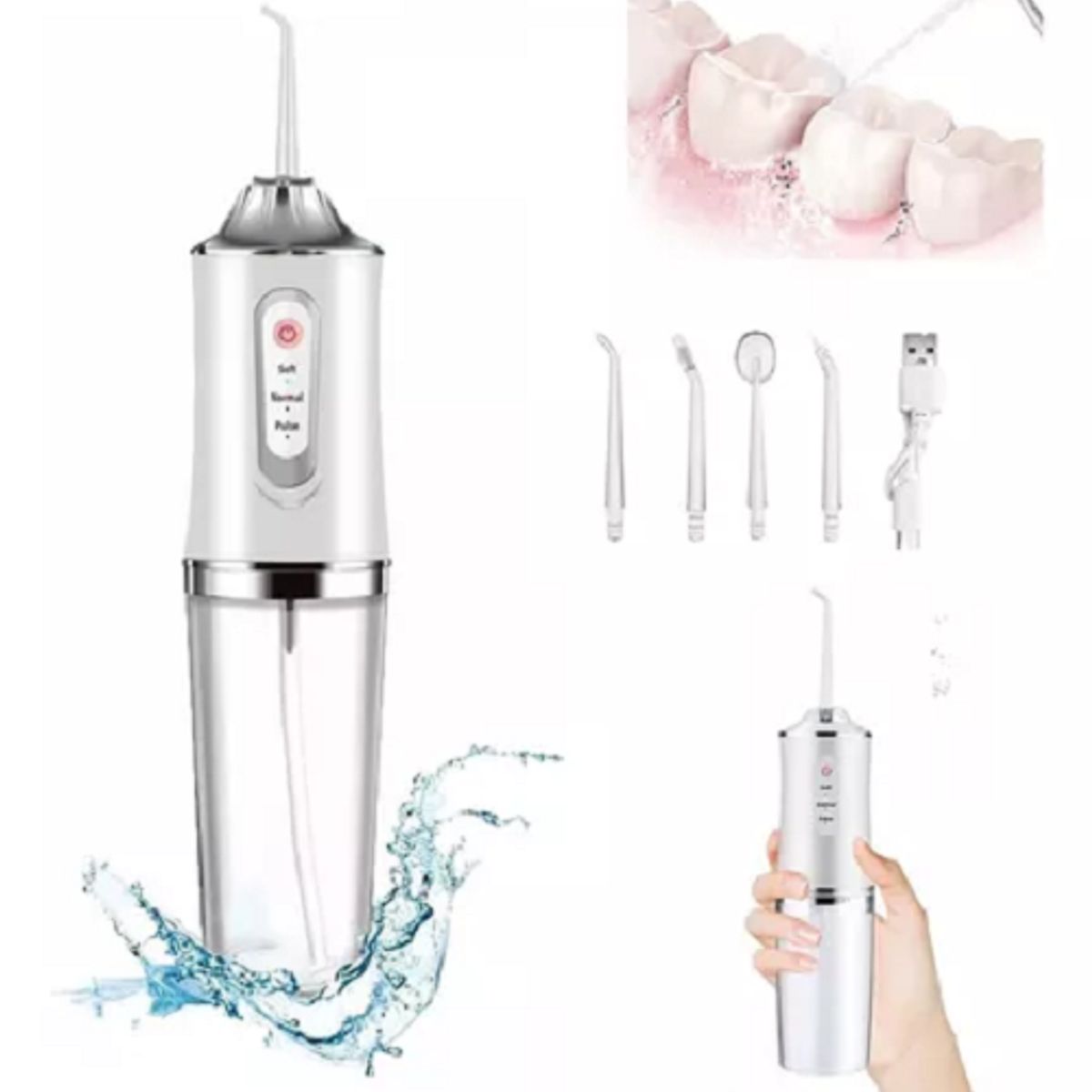 GENERICO - Irrigador Oral Dental recargable limpiador dental blanco