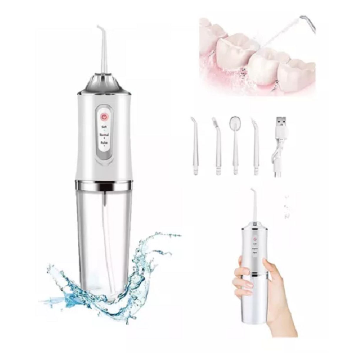 GENERICO - Irrigador Oral Dental recargable limpiador dental blanco