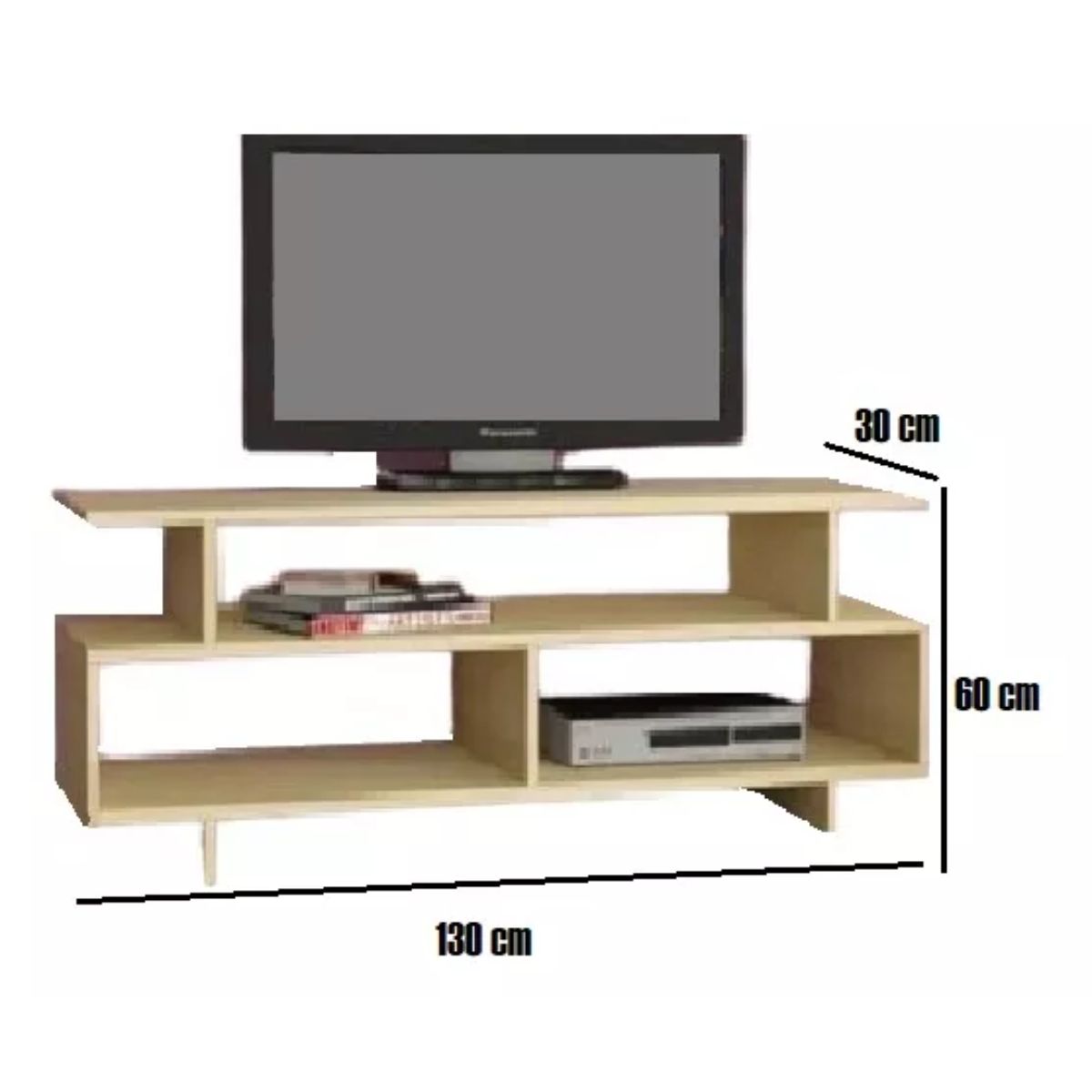 GENERICO - Mesa Tv Color 2, Centro De Entretenimiento, 130 Cm, Color Natural