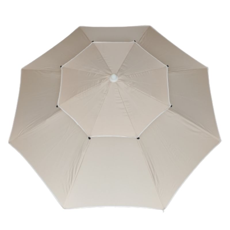 GENERICO - Parasol Sombrilla Desfogue Turístico Lona Fibra 2.30 mt Diámetro Beige
