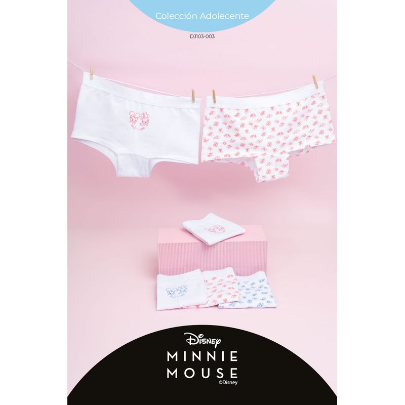 LILI PINK - Boxer coleccion Minnie para adolecentes paquete x2