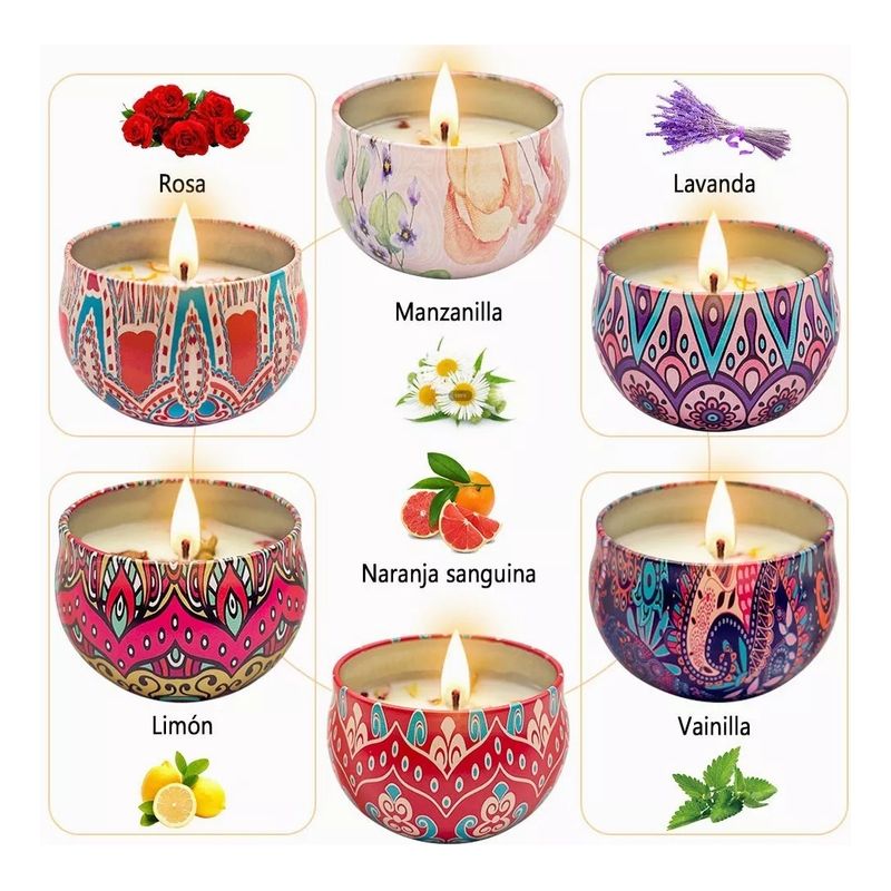 VELA - Set De Regalo 20 Velas De Soya Aromatizadas Para Aromaterapia