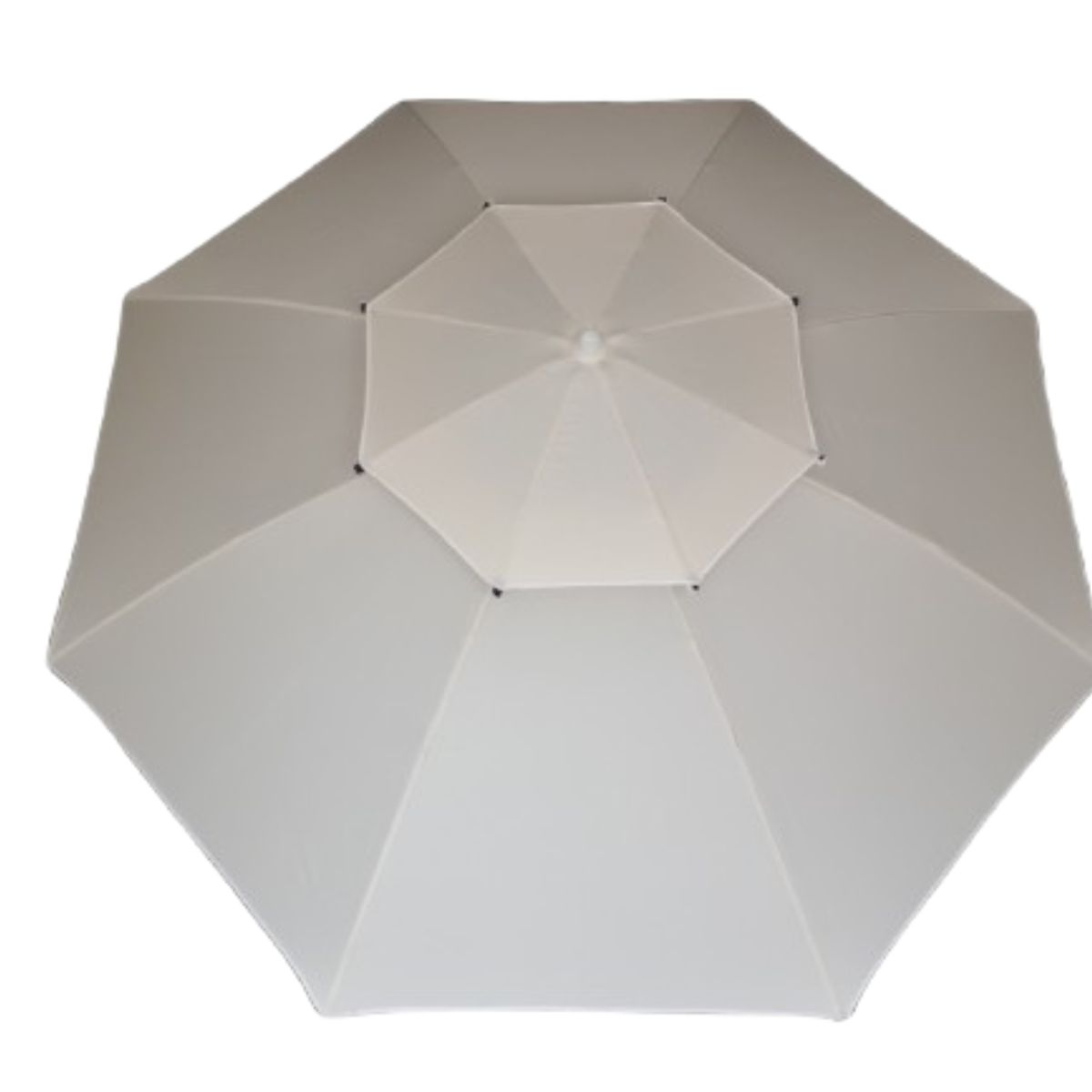 GENERICO - Parasol Sombrilla Desfogue Turístico Lona Fibra Vidrio 2.30 mt Diámetro Crema