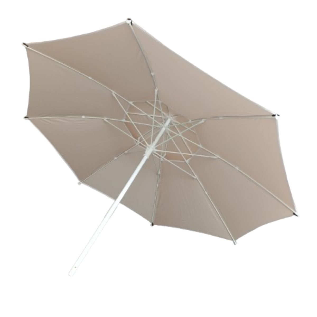 GENERICO - Parasol Sombrilla Desfogue Turístico Lona Fibra Vidrio 2.30 mt Diámetro Crema