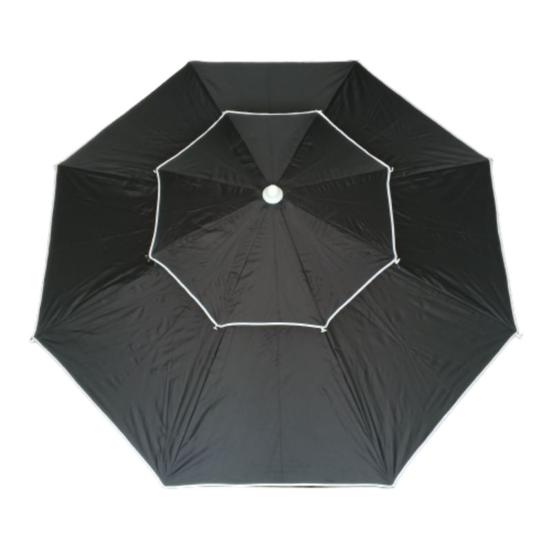 GENERICO - Parasol Sombrilla Desfogue Turístico Lona Fibra 2.30 mt Diámetro Negro