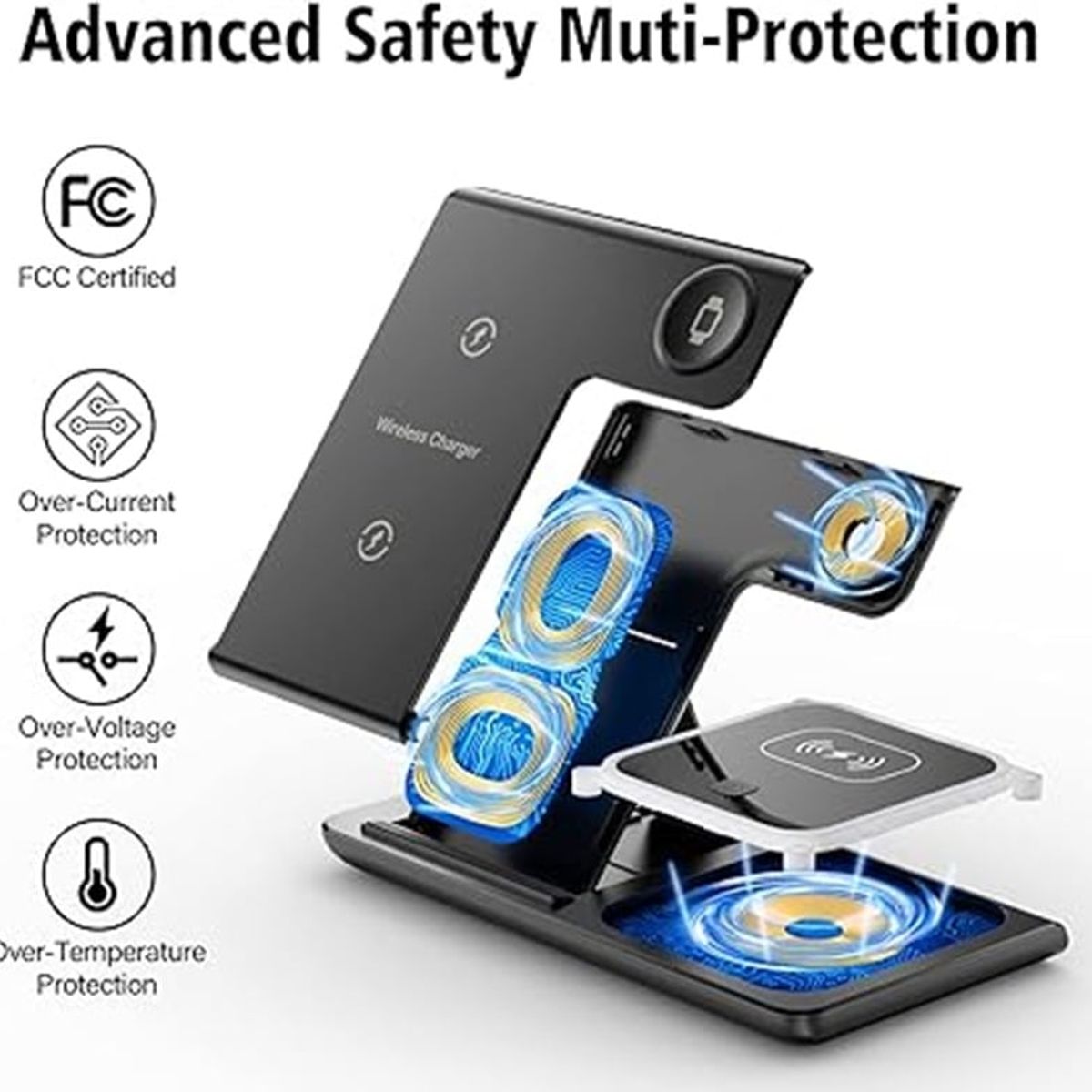 GENERICO - Soporte de Cargador Inalámbrico 3 en 1
