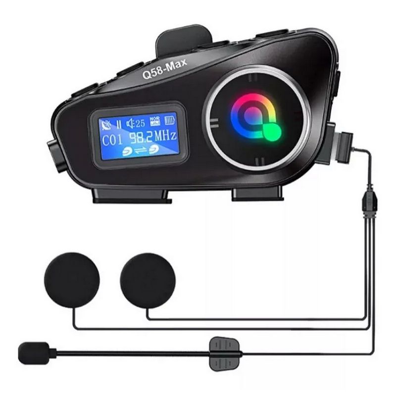 DAYOSHOP - Intercomunicador Para Casco Moto Fm Bluetooth Q-58 Max