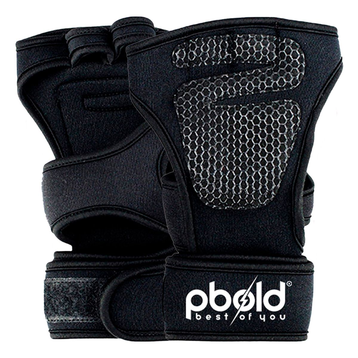PBOLD - Guantes Gym Ejercicio Entrenamiento Con Muñequera Negro S