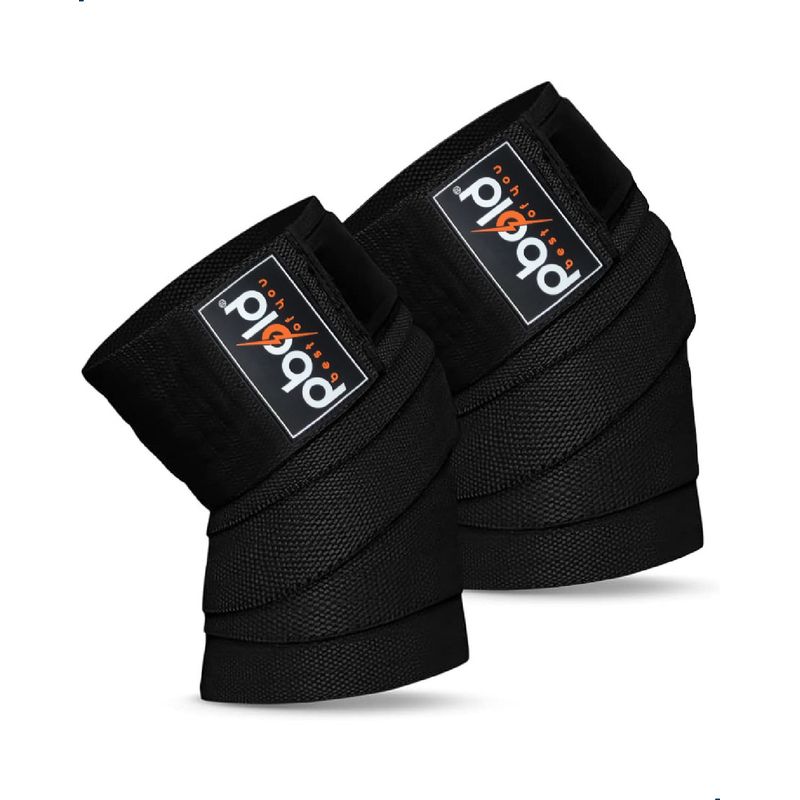 PBOLD - Rodilleras Para Gym Hacer Ejercicio Compresión Deportiva Ejercicio Knee Wraps Negro Puro