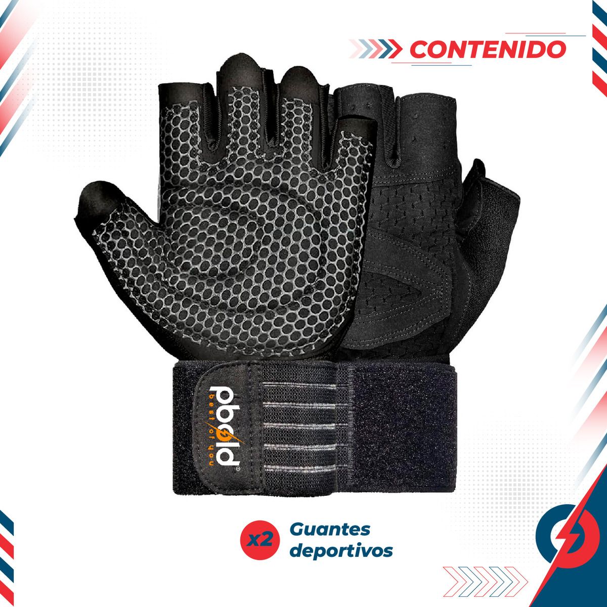 PBOLD - Guantes Fitness Crossfit Entrenamiento Gym Gloves L