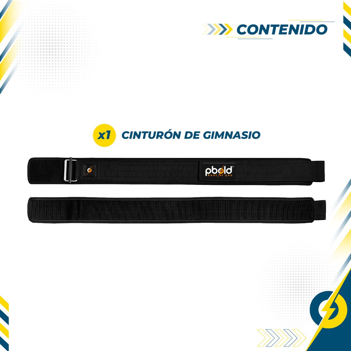 PBOLD - Cinturón Gym Levantamiento Pesas Weight Lifting Belt M