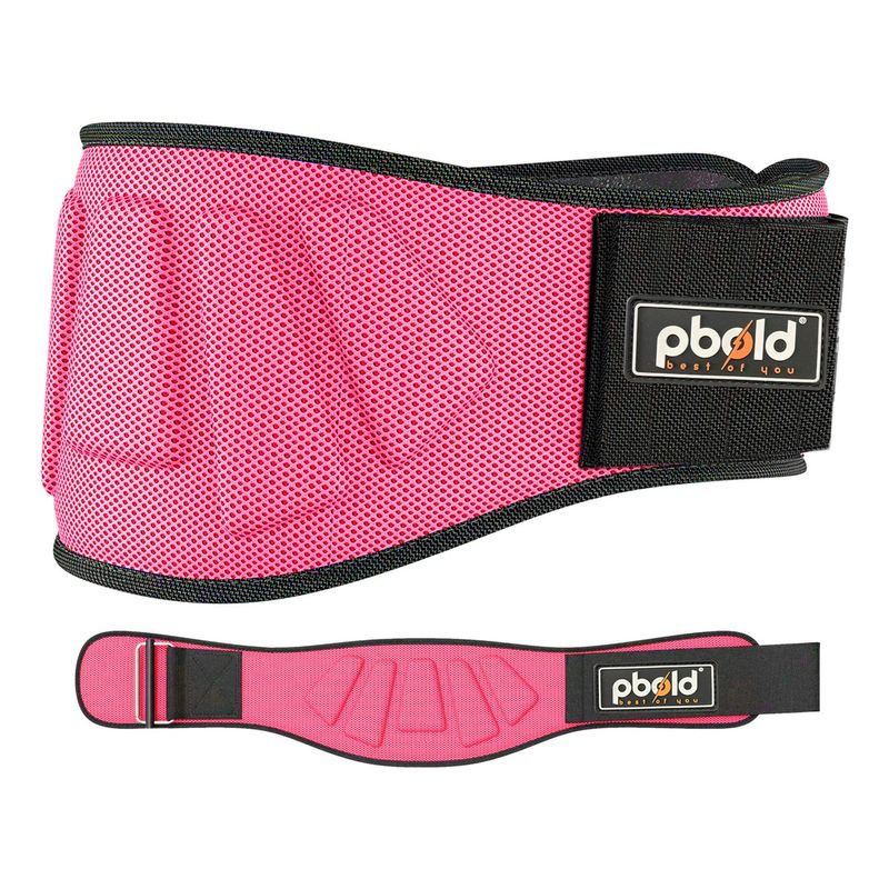 PBOLD - Cinturón Gym Weight Lifting Levantamiento Pesas Rosa M