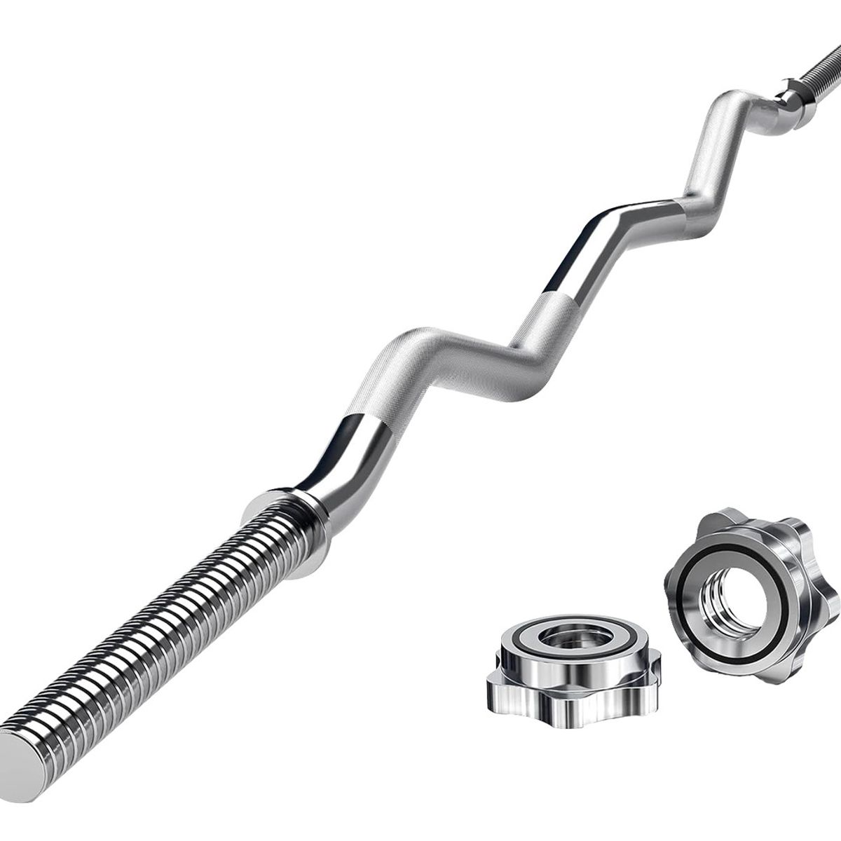 PBOLD - Barra Curl EZ 120 cm Levantamiento Pesas 1 Pulgada