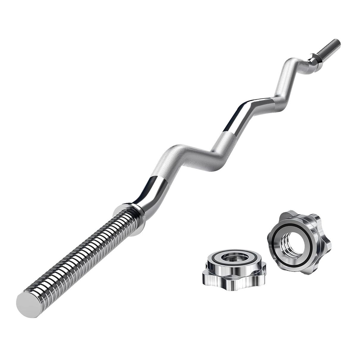 PBOLD - Barra Curl EZ 120 cm Levantamiento Pesas 1 Pulgada