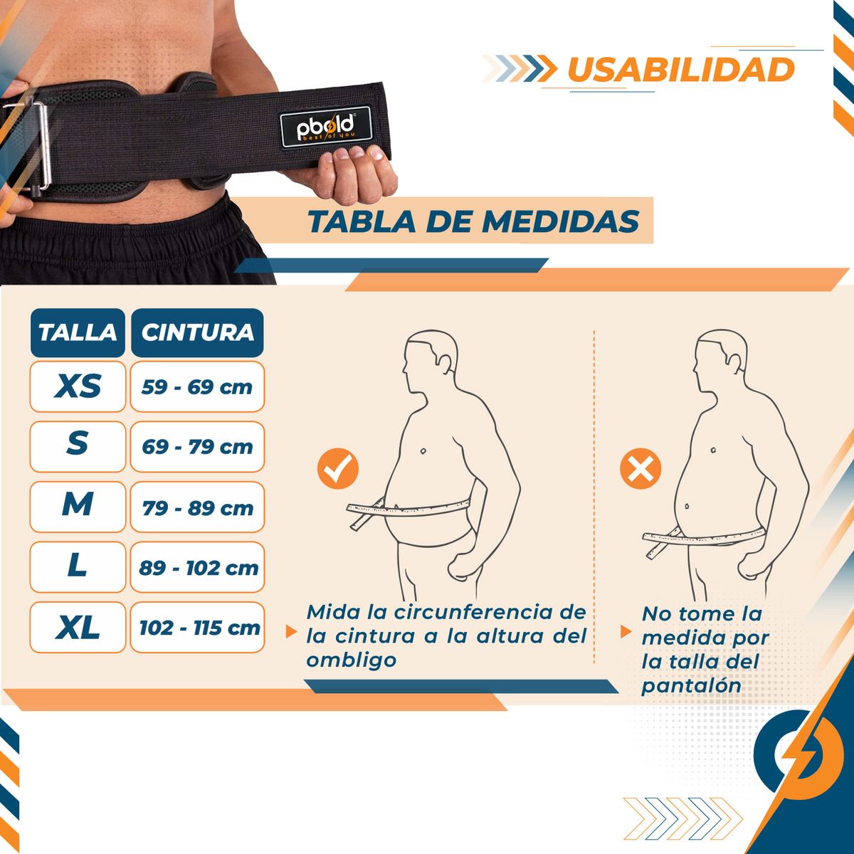 PBOLD - Cinturón Gym Weight Lifting Levantamiento Pesas Negro XS