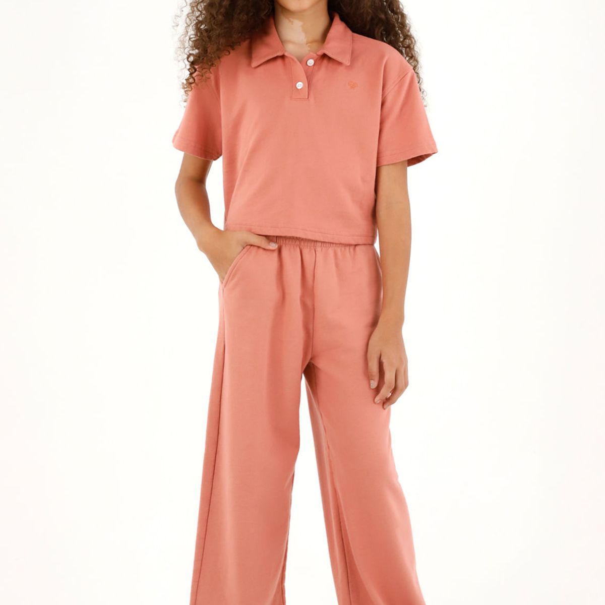 TENNIS - Camiseta tipo polo rosada para niña