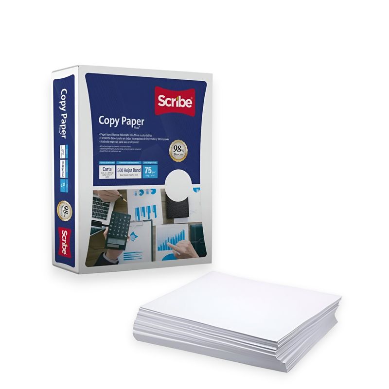 SCRIBE - Resma Scribe Tamaño Carta Bond 75gr X 500 Hojas.