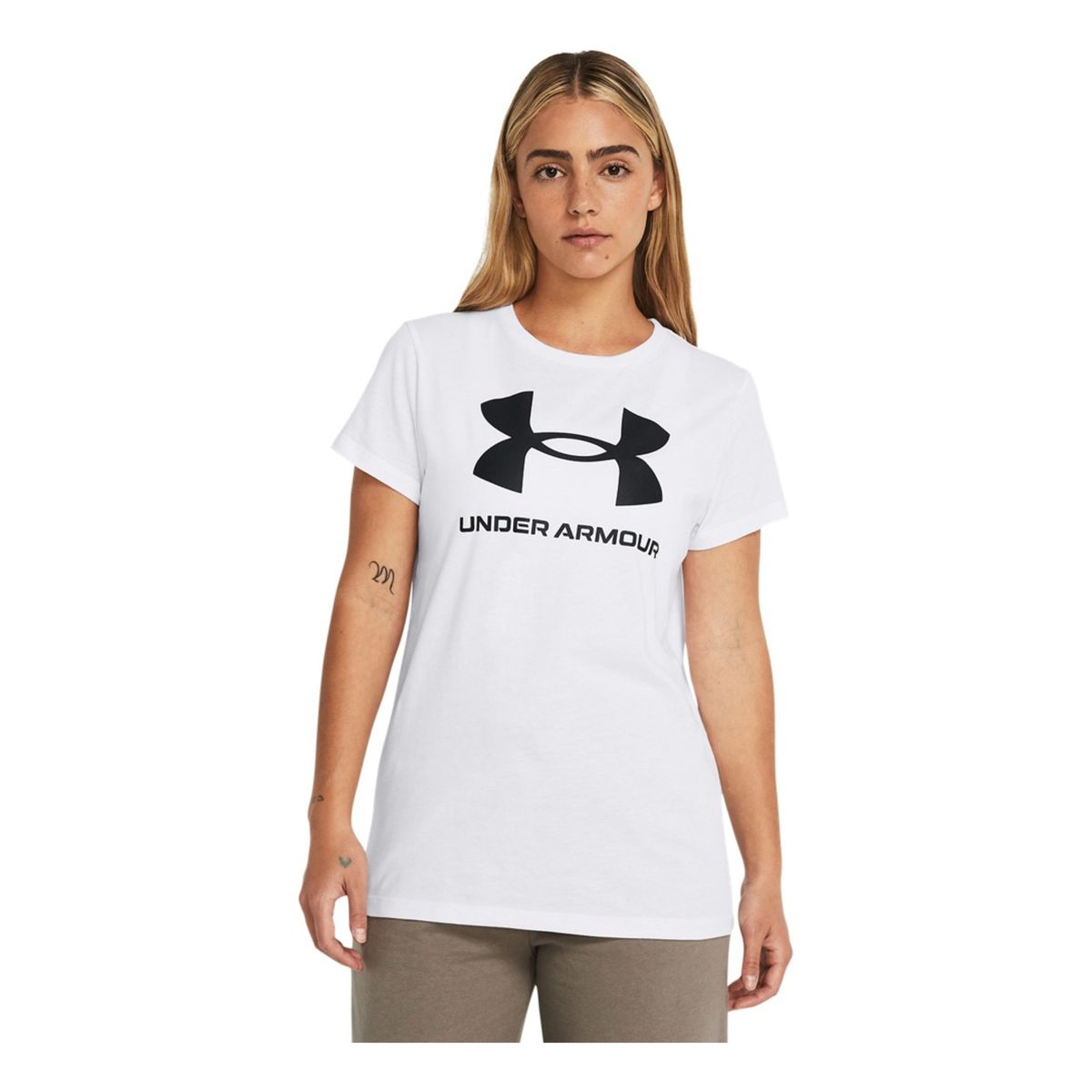 UNDER ARMOUR - Camiseta Mujer UNDER ARMOUR LIVE SPORTSTYLE GRAP Blanco UNDER ARMOUR.