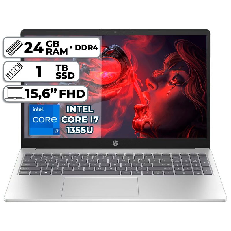HP - PORTATIL HP INTEL CORE I7-1355U 1TB SSD 24GB RAM  LED 15,6 FULL HD
