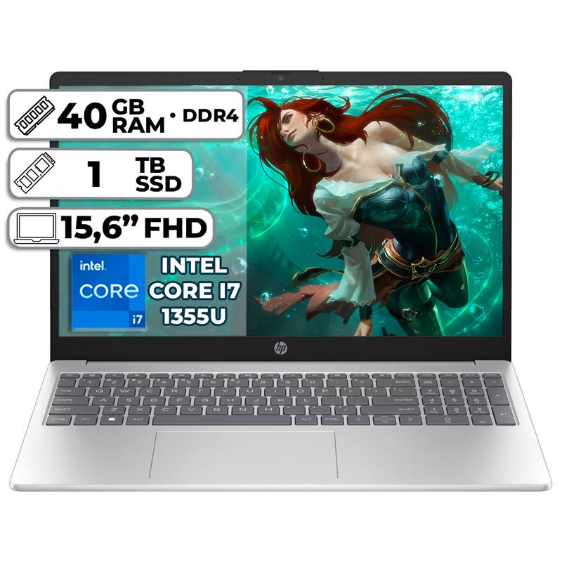 HP - PORTATIL HP INTEL CORE I7-1355U 1TB SSD 40GB RAM  LED 15,6 FULL HD