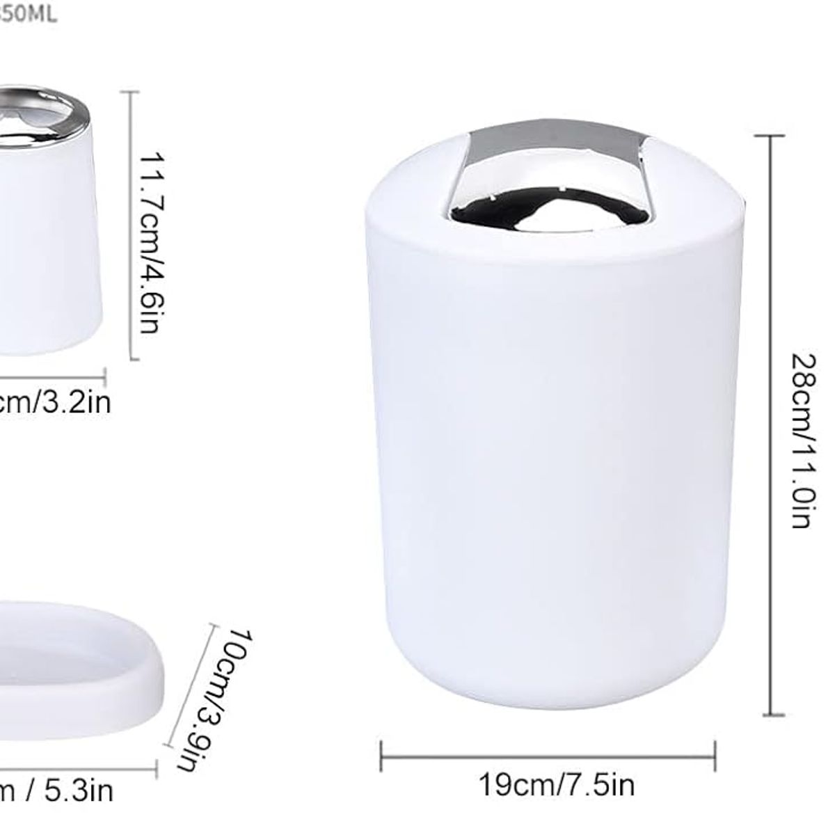 GENERICO - Organizador Baño Ducha 6pz Dispensador Jabón Soporte Cepillo blanco