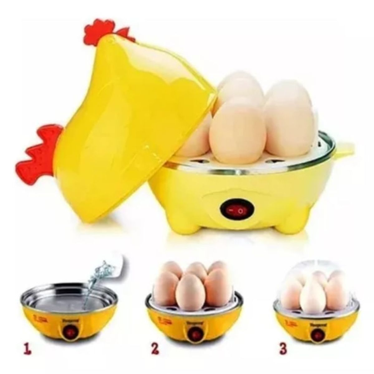 GENERICO - Gallina Electrica Cocinador Hervidor De 7 Huevos