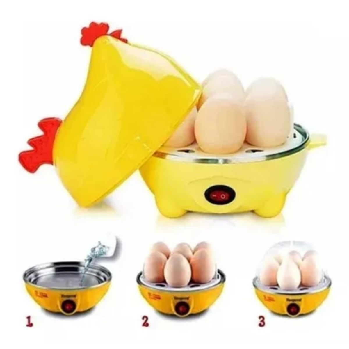 GENERICO - Gallina Electrica Cocinador Hervidor De 7 Huevos