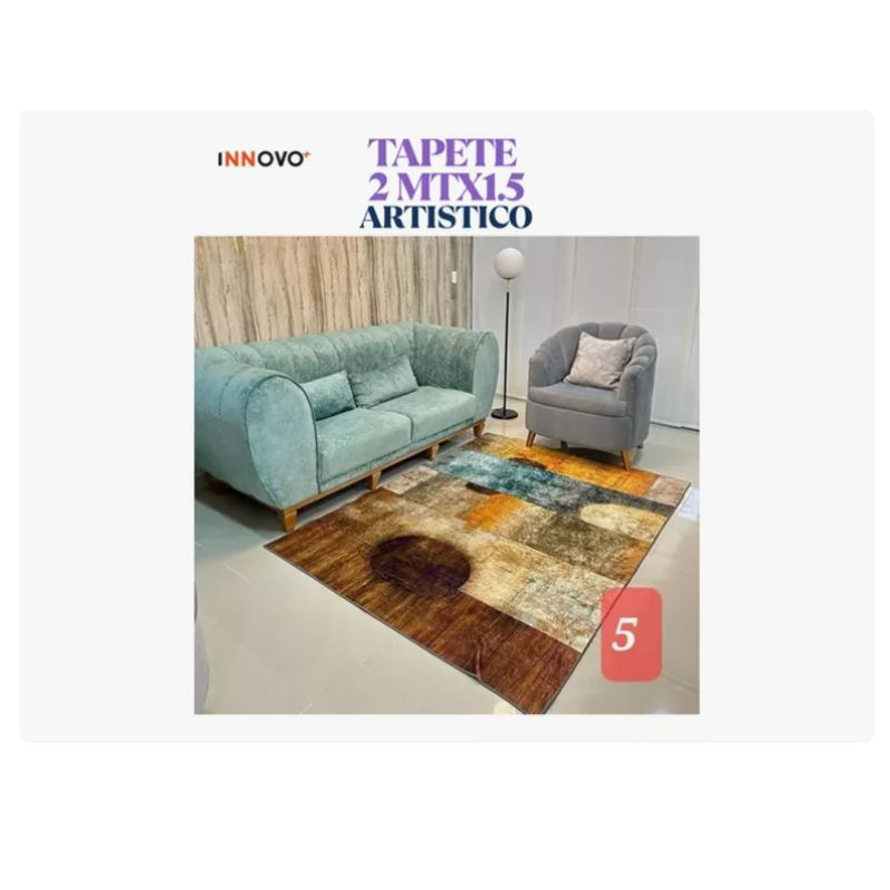 INNOVA - Tapete Decorativo Antideslizante Artistic Elegante Five 2 Mt X 1.5 Mt
