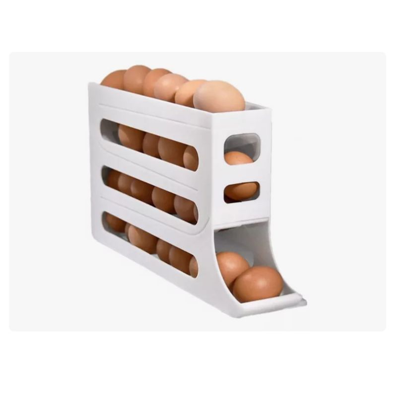 GENERICO - Organizador De Huevos Dispensador De Huevos Porta Huevos 26p Color Blanco