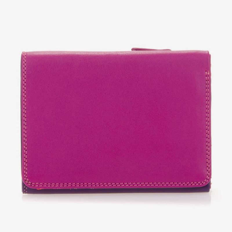 MYWALIT - Billetera Med Trifold Cuero Napa 10cc Sangria