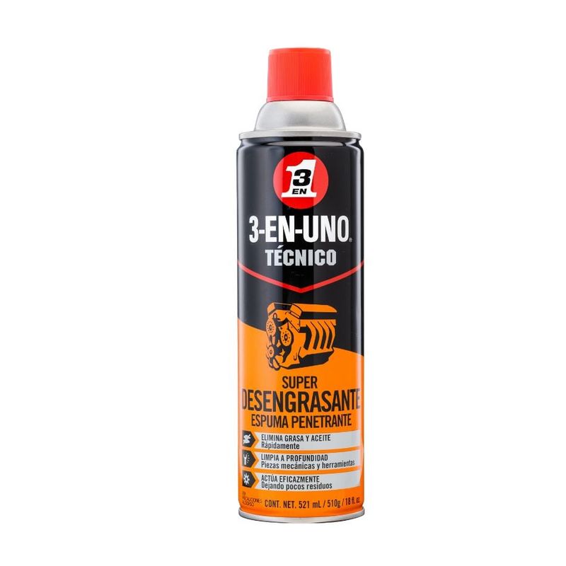 3 EN UNO - Desengrasante en Espuma 3-En-Uno Técnico 521ml - 510g - 18oz