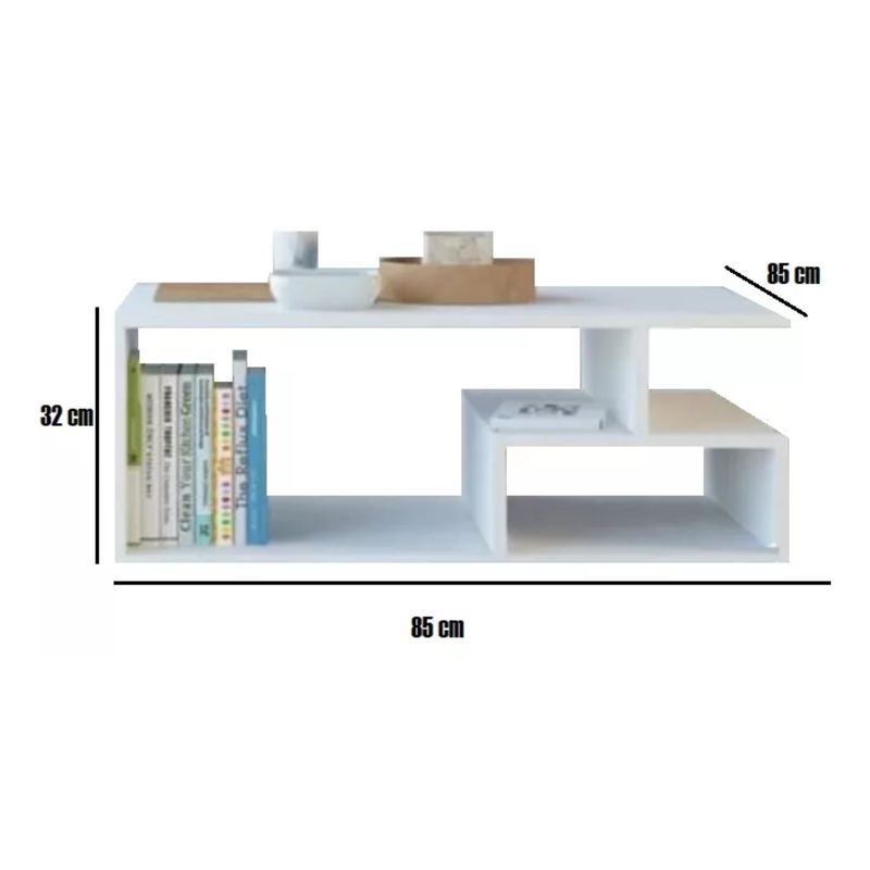 GENERICO - Mesa De Centro Auxiliar Para Sala Mesa De Noche 1 Color Blanco
