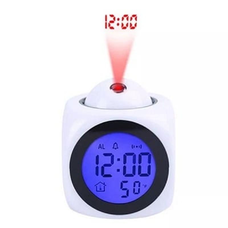 GENERICO - RELOJ DE MESA CON ALARMA COLOR BLANCO