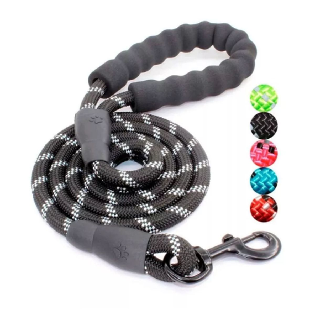AFM - Correa Para Perros Gruesa Trailla Lazo Reflectivo Mango Goma
