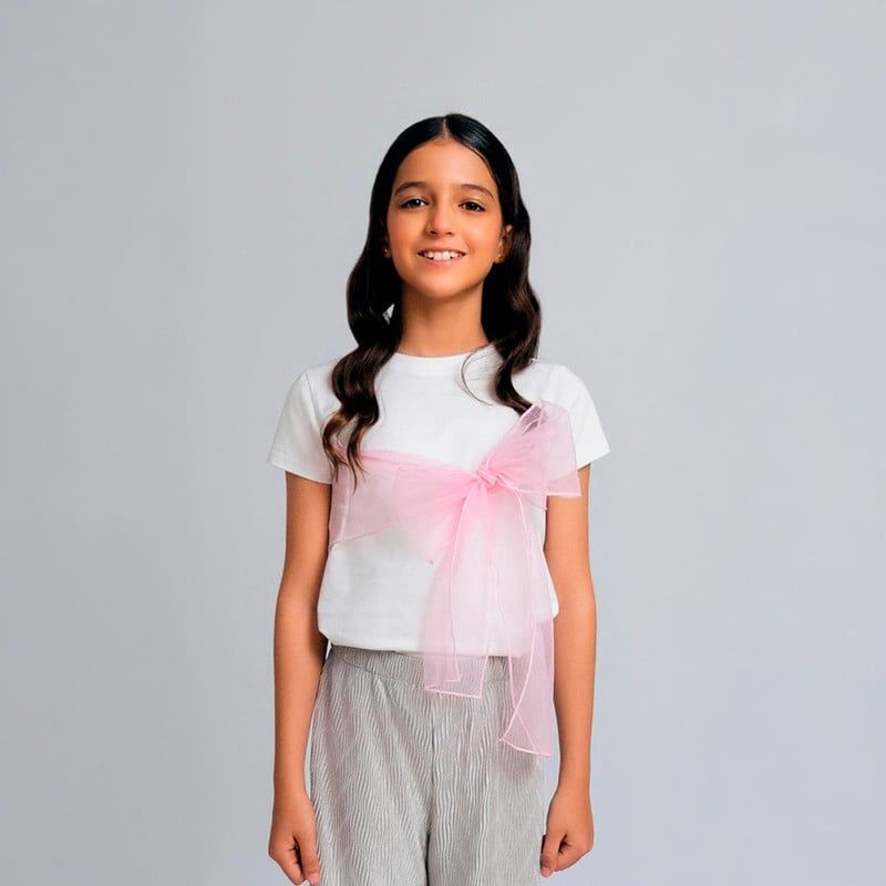 QTORSE - Camiseta con Lazo para Niña