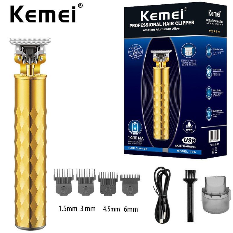 KEMEI - Maquina Patillera Inalámbrica Kemei T9a Profesional