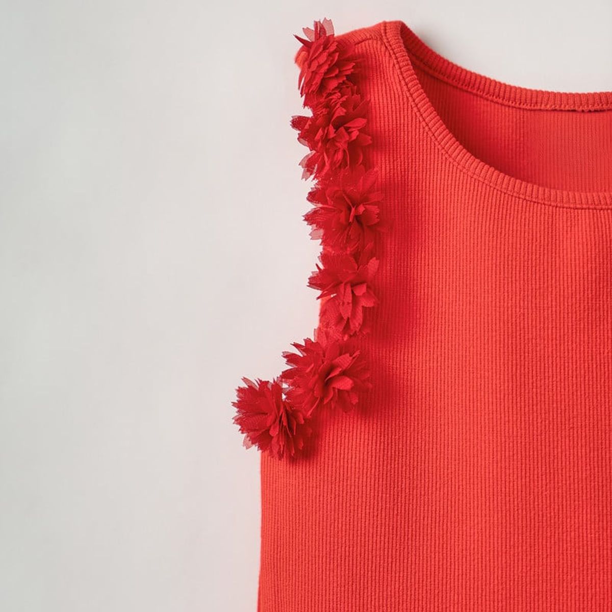 QTORSE - Top Rojo con flores para Niña