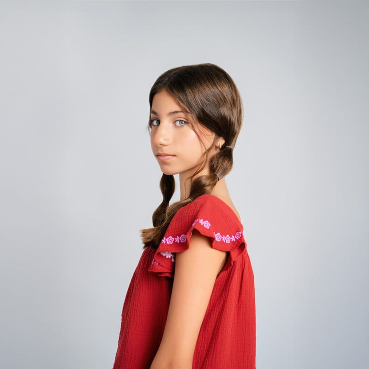 QTORSE - Blusa roja con boleros para Niña