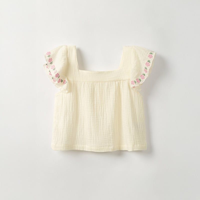 QTORSE - Blusa blanca con boleros para Niña