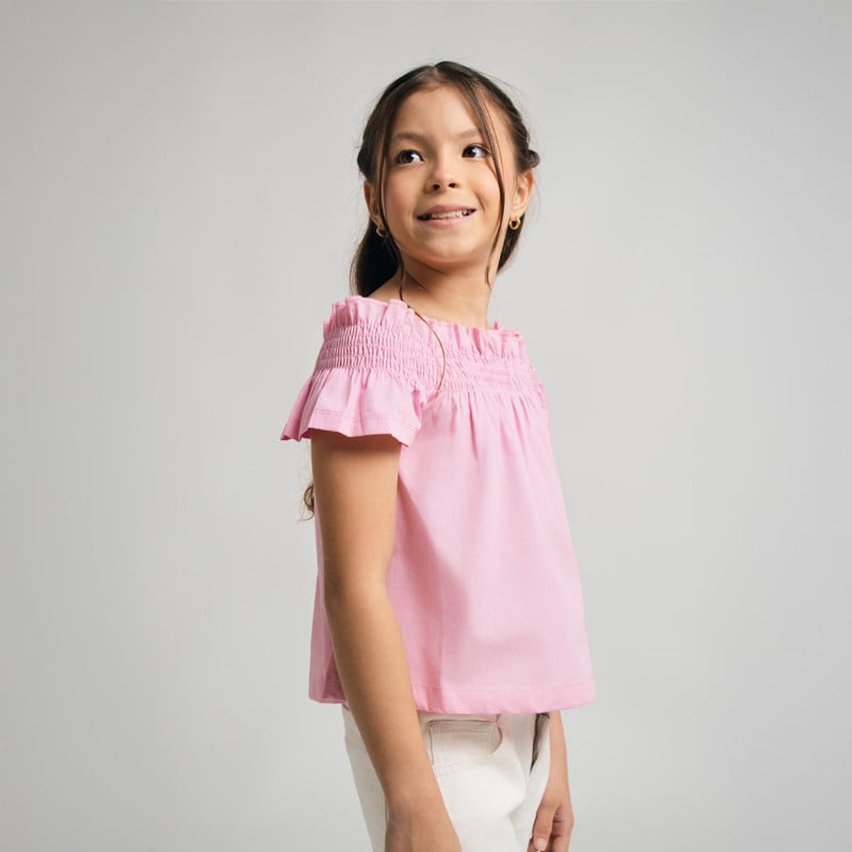 QTORSE - Blusa rosada larga para Niña