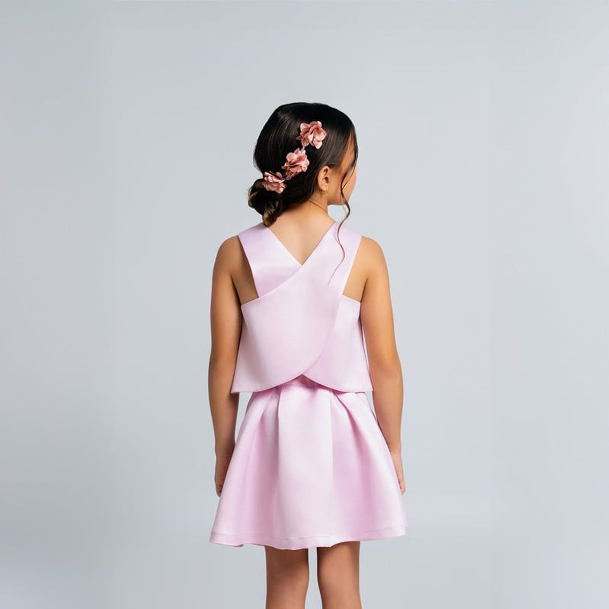 QTORSE - Blusa Satinada Rosa para Niña