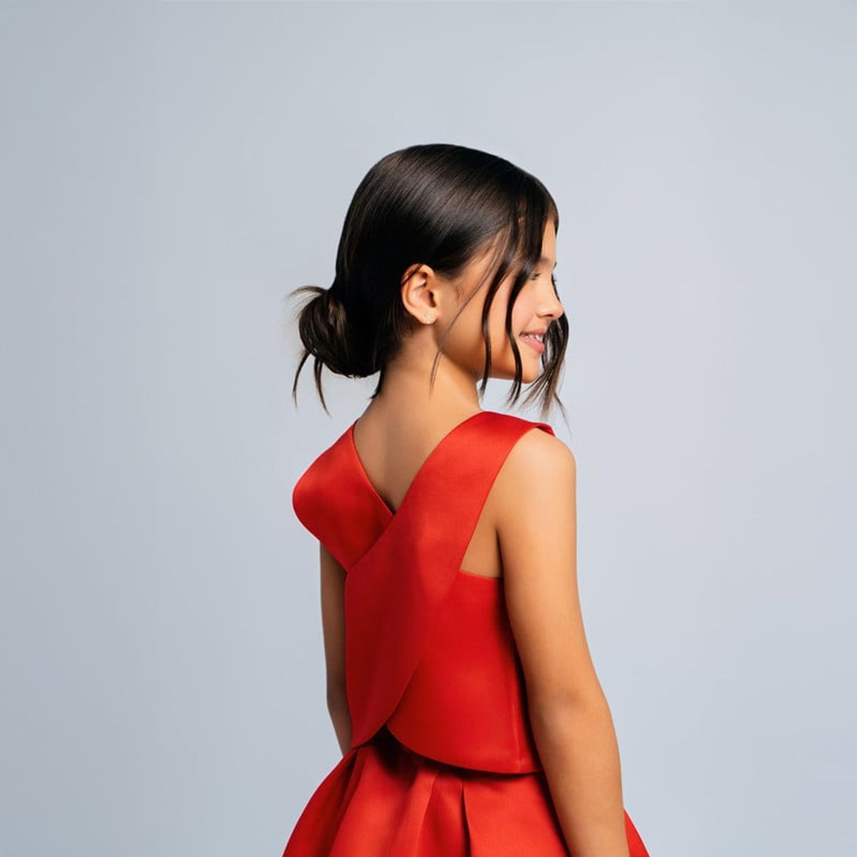 QTORSE - Blusa Satinada Roja para Niña